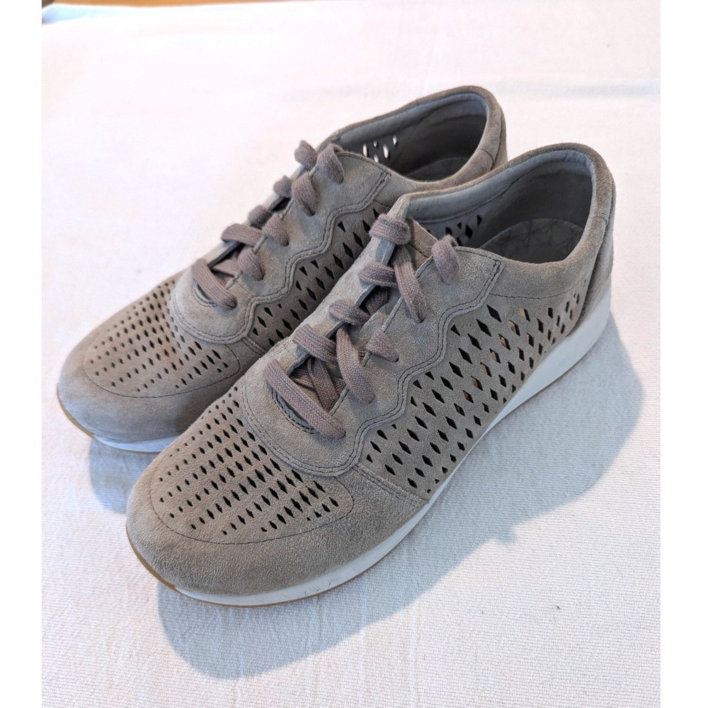 Dansko Charlie Women's 10 EU 41 Taupe Perforated Suede Walking Sneakers Comfort